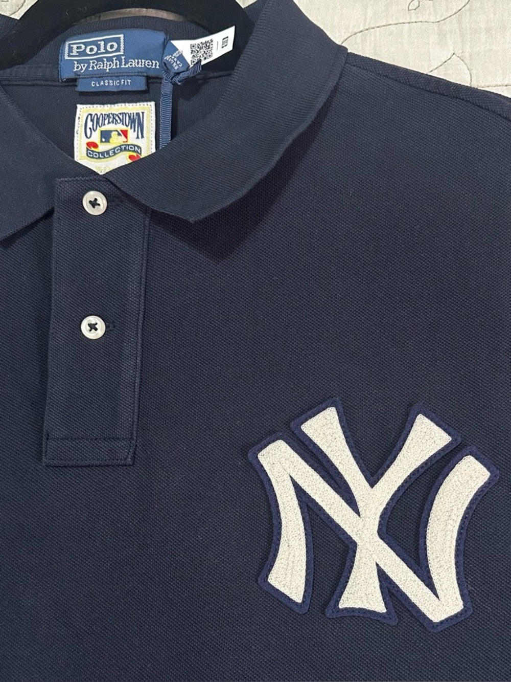 Polo by Ralph Lauren Navy Blue New York Yankees Logo Polo Shirt - Picture 5 of 12